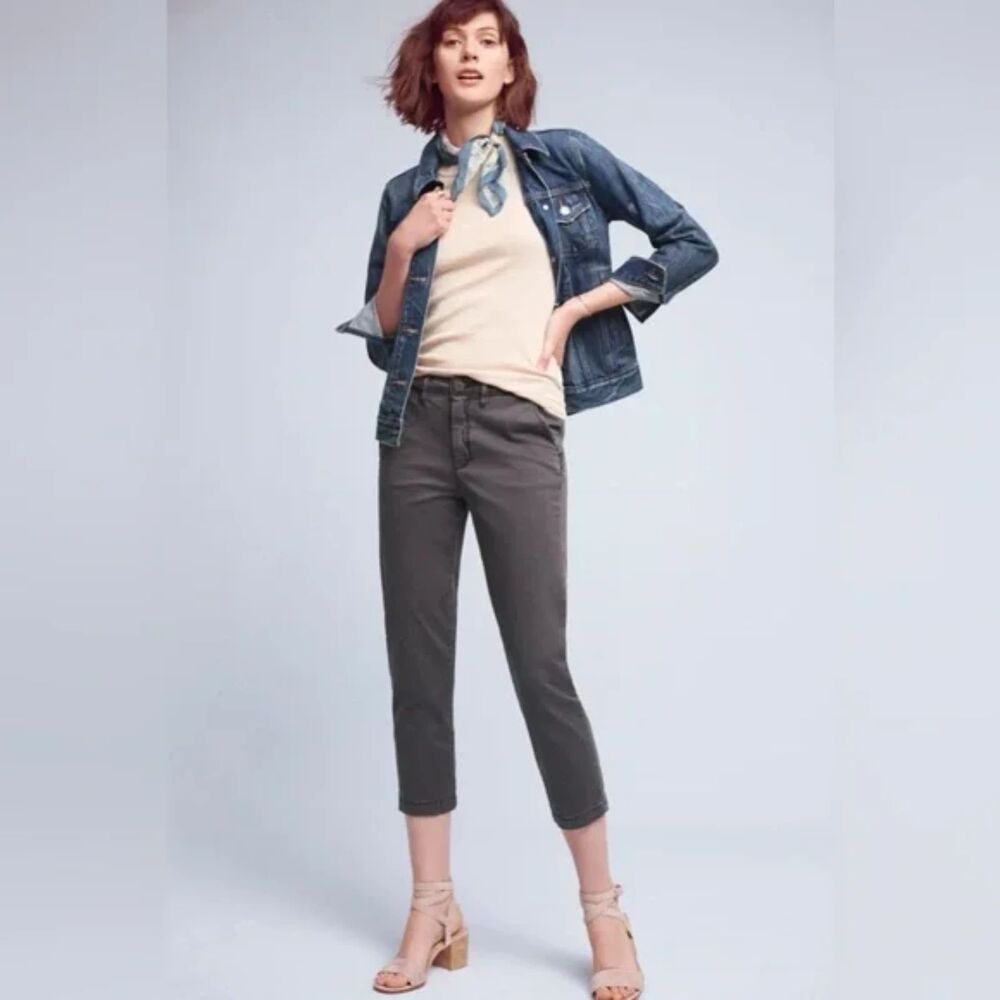 CHINO By Anthropologie Cropped Slim Cotton Blend Pants‎ Size 28